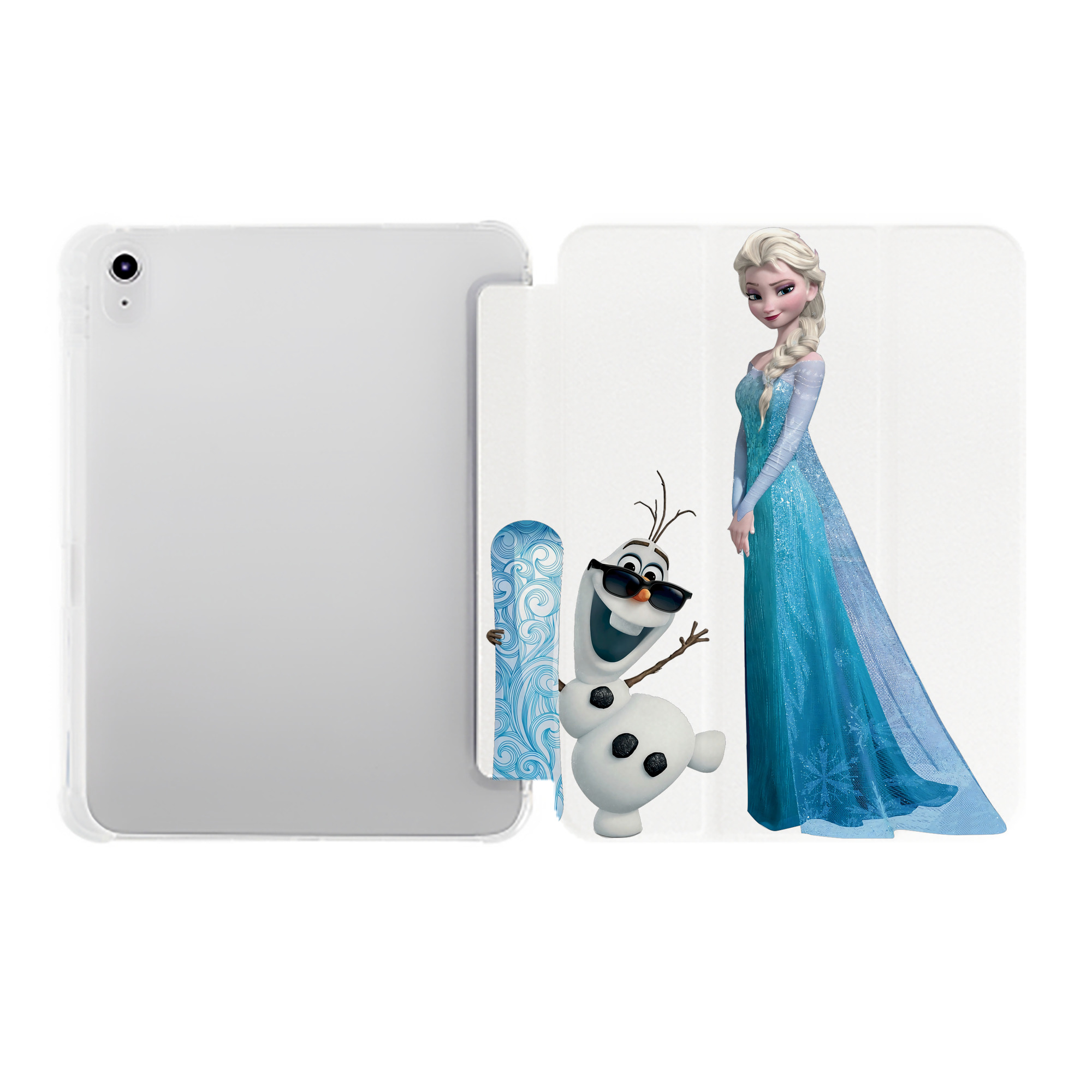 （画像用） アナと雪の女王 アンナ エルサ Frozen Anna Elsa IPad ケース ペン収納付き 三つ折りスタンド PUレザー×シリコン 対応機種9.5/10.5/10.9インチ